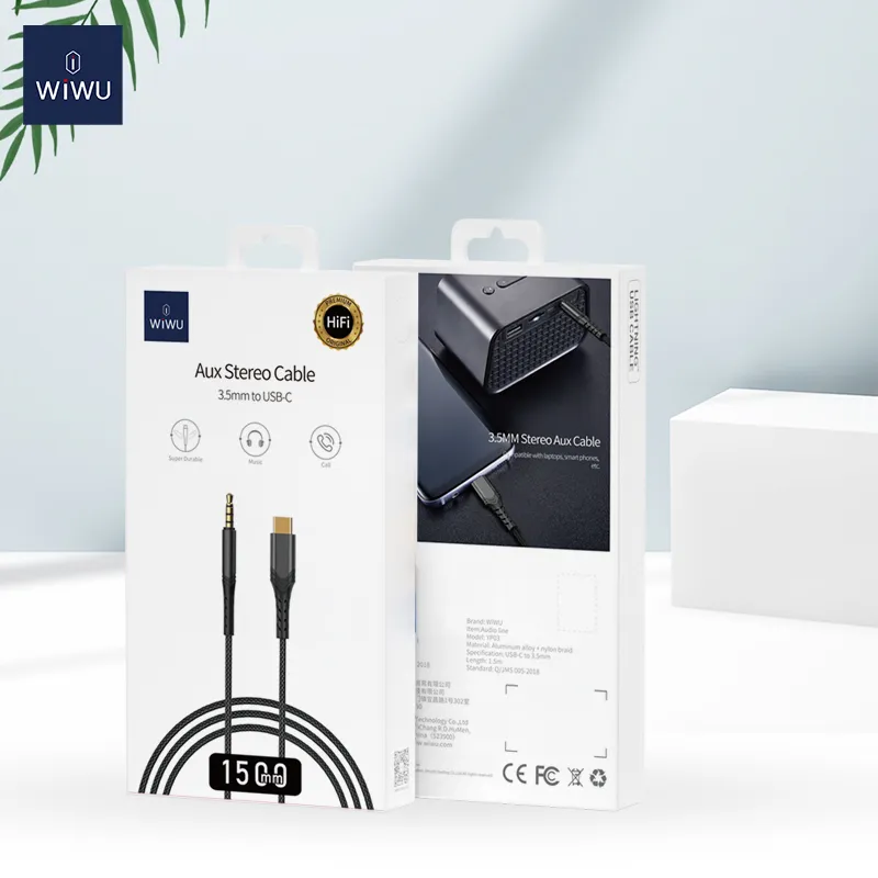 WiWU AUX Stereo 3.5MM To Type-C 1.5M YP03 — photo 3