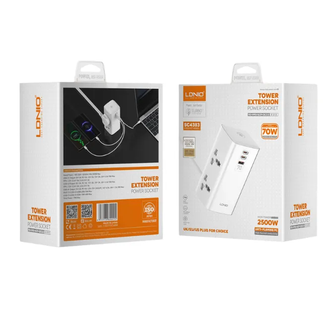 LDNIO SC4383 70W Tower Power Socket — photo 7