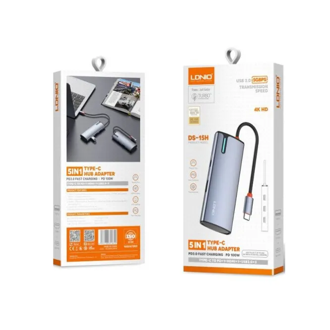LDNIO DS-15H 5 in 1 Type-C Hub Adapter — photo 4