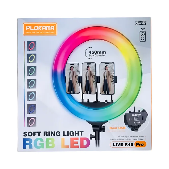 Plokama R45 Pro Soft LED RGB Ring light 45cm — photo 3