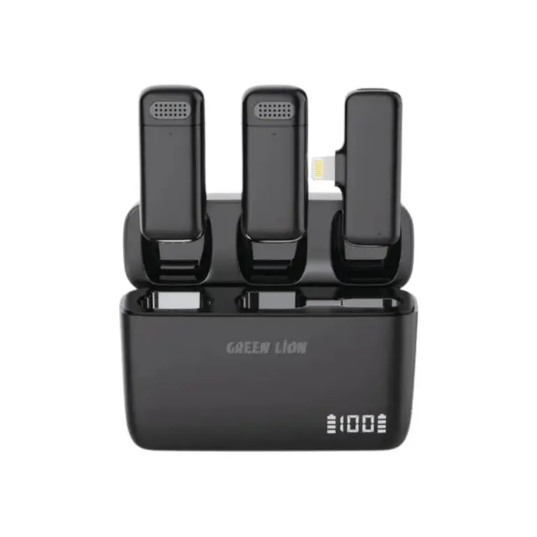 Green Lion Duo Cast Wireless Microphone (Type-C & Lightning) – Black