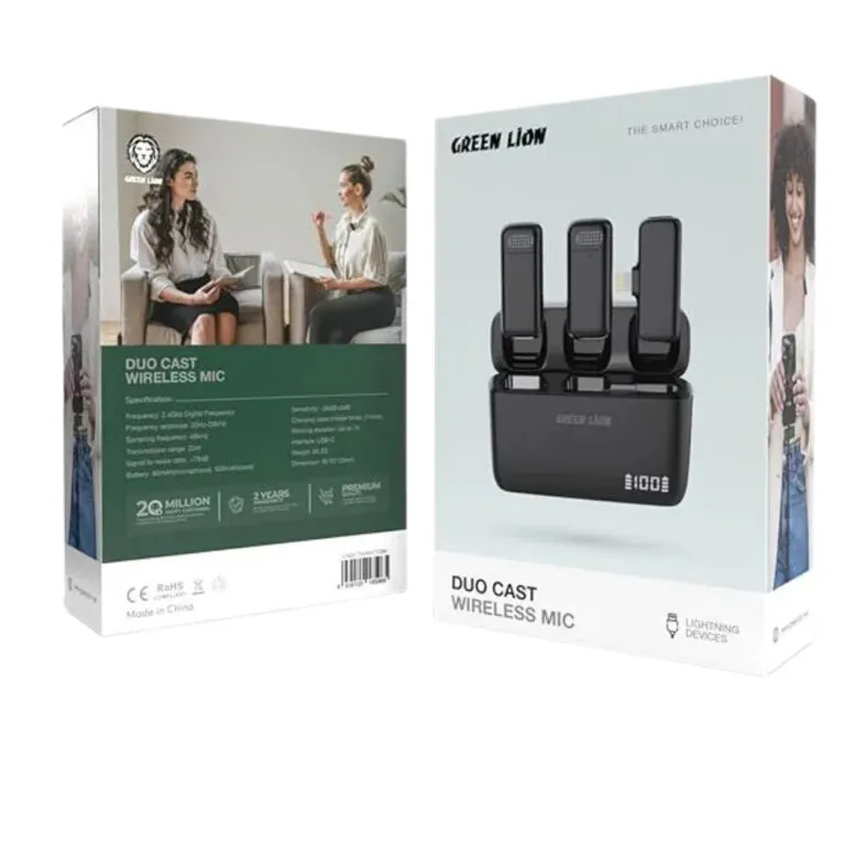Green Lion Duo Cast Wireless Microphone (Type-C & Lightning) – Black — photo 3
