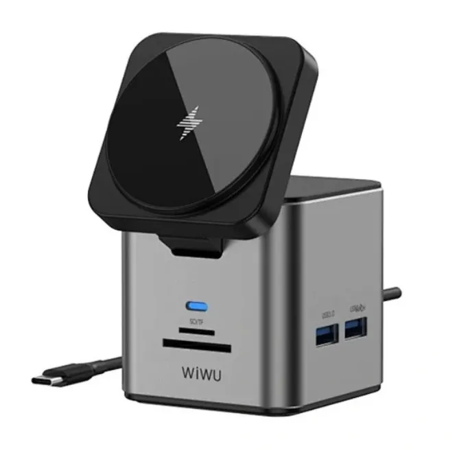 WiWU WI-W025 9 In 1 USB-C Cube Hub Gray — photo 2