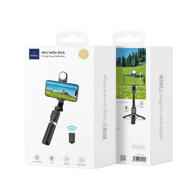 WiWU WI-SE011 Fill Light Telescopic Tripod and Mini Selfie Stick — photo 6