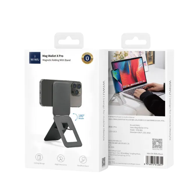 WiWU MW-004 Mag Wallet X Pro Foldable Magnetic Card Holder Stand — photo 5