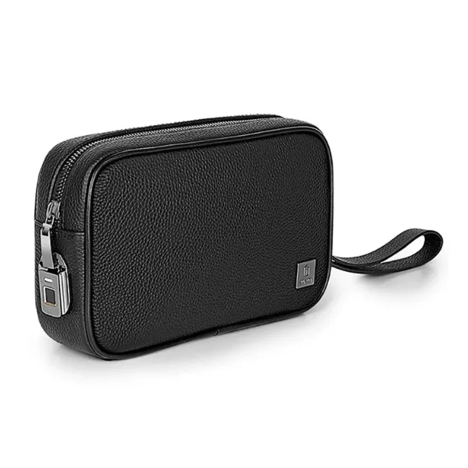 WiWU Master Geniune Leather Fingerprint Lock Pouch Black