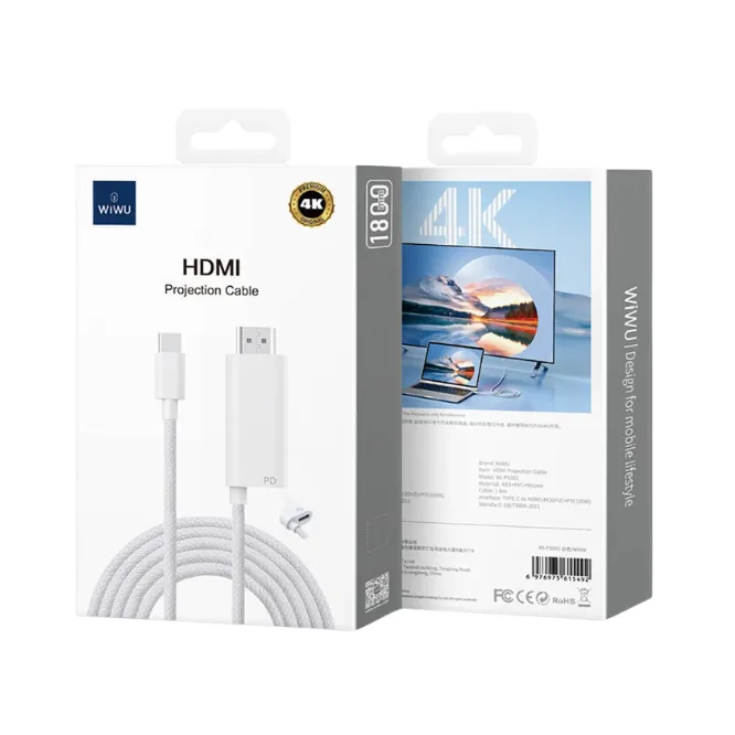 WiWU WI-PS001 Type-C To HDMI PD Charging And Projection Cable 1.8M — photo 5