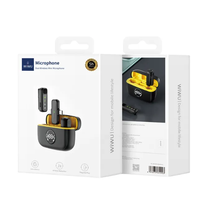 WiWU Wi-WM003 Dual Wireless Mini Microphone With Type-C And Lightning Port — photo 5