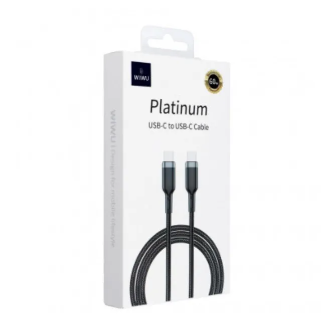 WiWU WI-C013 Platinum 60W Type-C To Type-C 120cm – Black — photo 3