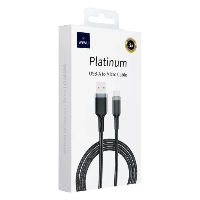 WiWU WI-C019 Platinum Cable 120cm Black (USB To Type-C/ Lightning / Micro ) — photo 4