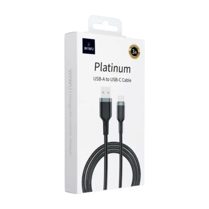 WiWU WI-C019 Platinum Cable 120cm Black (USB To Type-C/ Lightning / Micro ) — photo 5