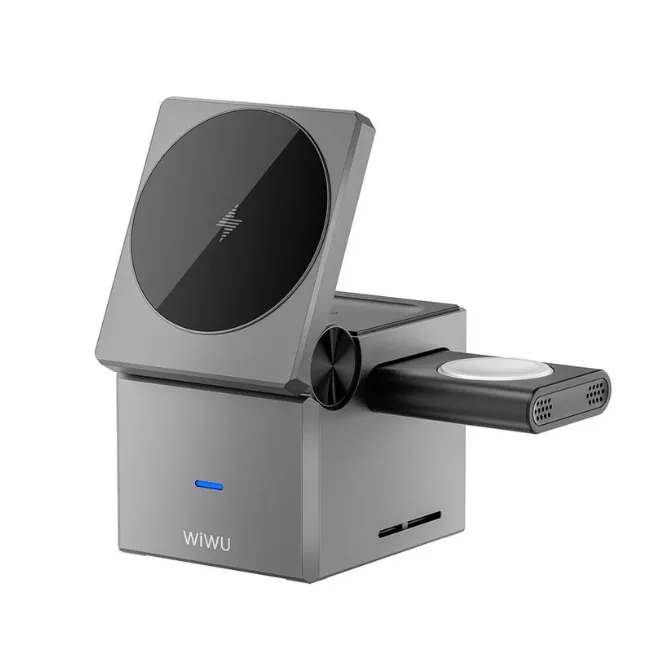 WiWU WI-W030 Small Square 3 in 1 Wireless Charger — photo 2