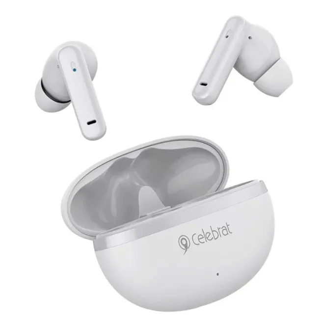 Celebrat W53 ANC+ENC Wireless Ear Buds- White