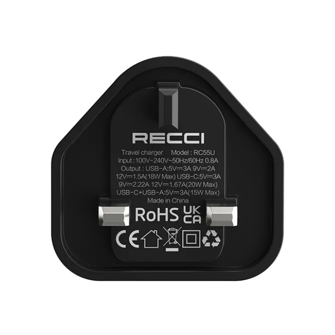 Recci RC55U PD 20W Fast Charger Black — photo 4