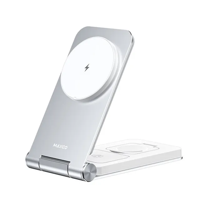 Maxco MW08 15w 3 In 1 Foldable Wireless Charger White