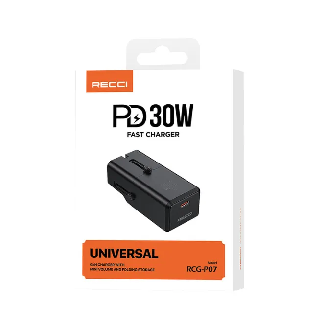 Recci RCG-P07 PD 30W GaN Fast Charger Black — photo 5