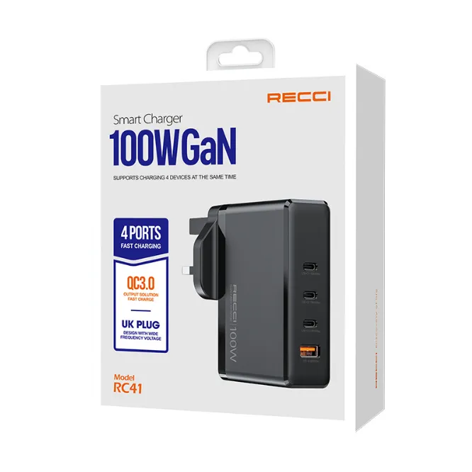 Recci RC41 100W GaN Smart Charger Black — photo 8