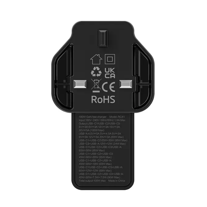 Recci RC41 100W GaN Smart Charger Black — photo 4