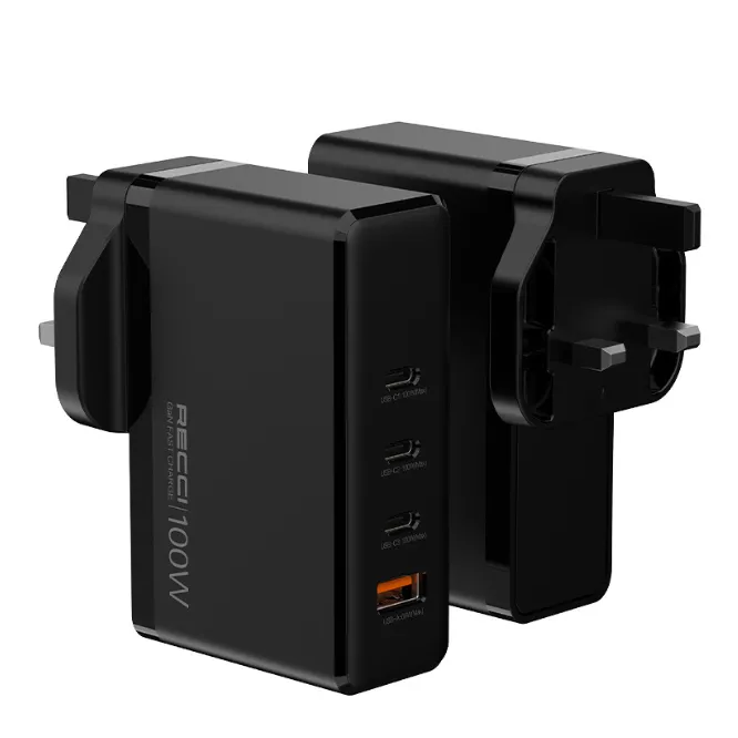 Recci RC41 100W GaN Smart Charger Black