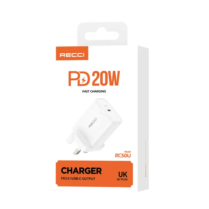 Recci RC50U PD 20w Fast Charger White — photo 4