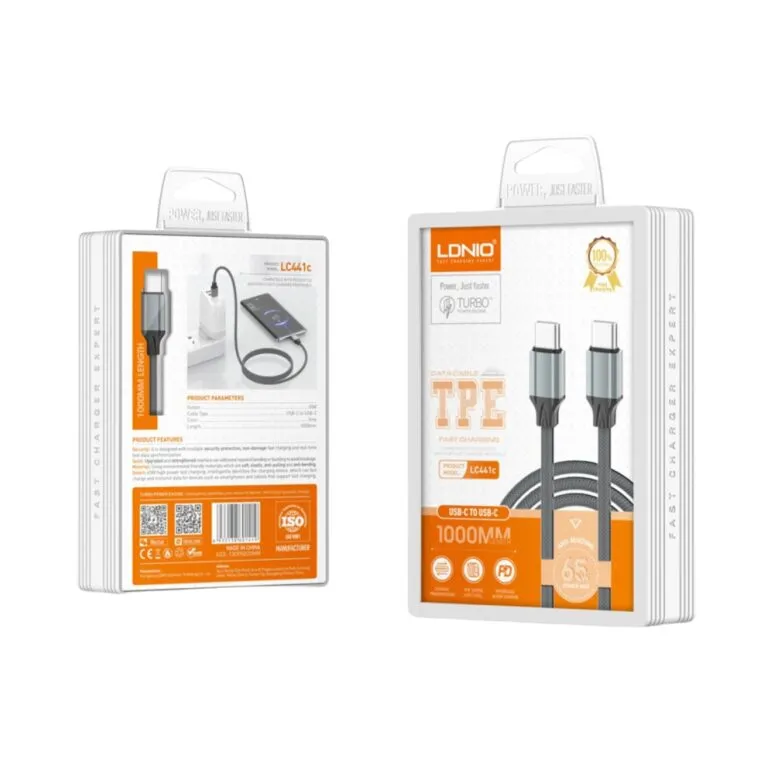 LDNIO LC441C 65w Type-C to Type-C 1m TPE Cable — photo 3