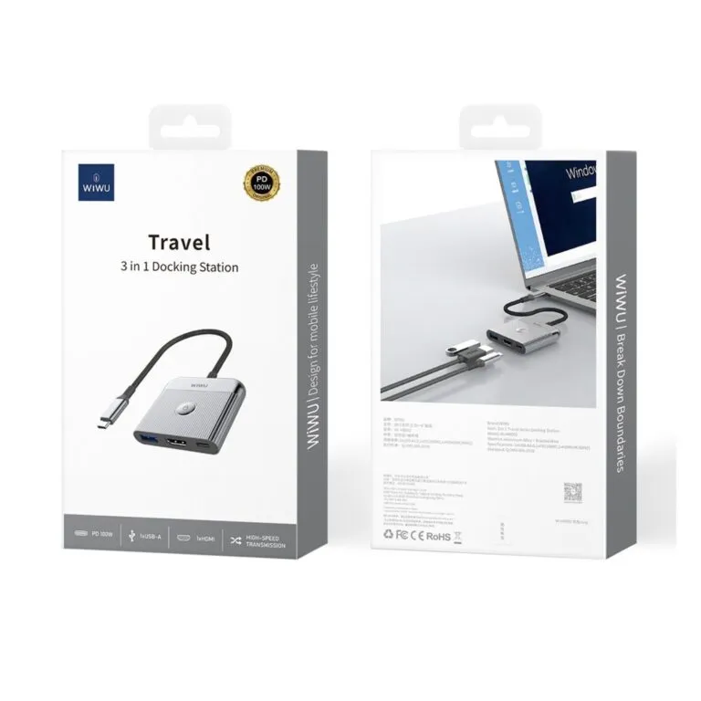 WiWU WI-HB002 Travelling 3 In 1 USB-C Hub Gray — photo 4