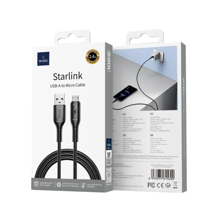 WiWU WI-C042E Starlink USB To Micro Cable 1m — photo 4