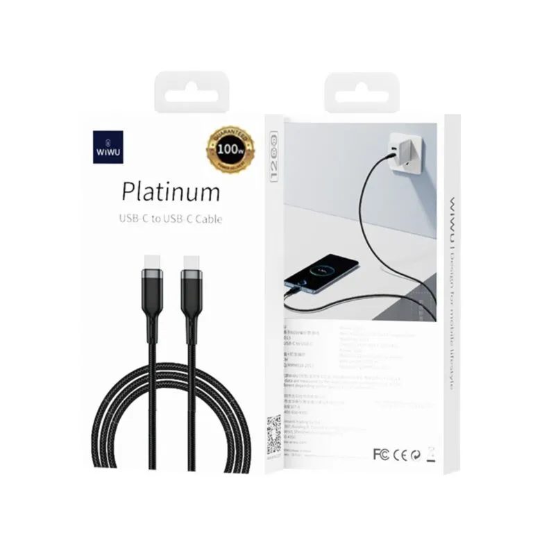 WiWU Wi-C013 Type-C to Type-C Platinum Series Fast Charging Data Cable 60W 2M — photo 4