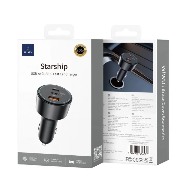 WiWU Wi-QC026 200W Starship Car Charger Black — photo 5