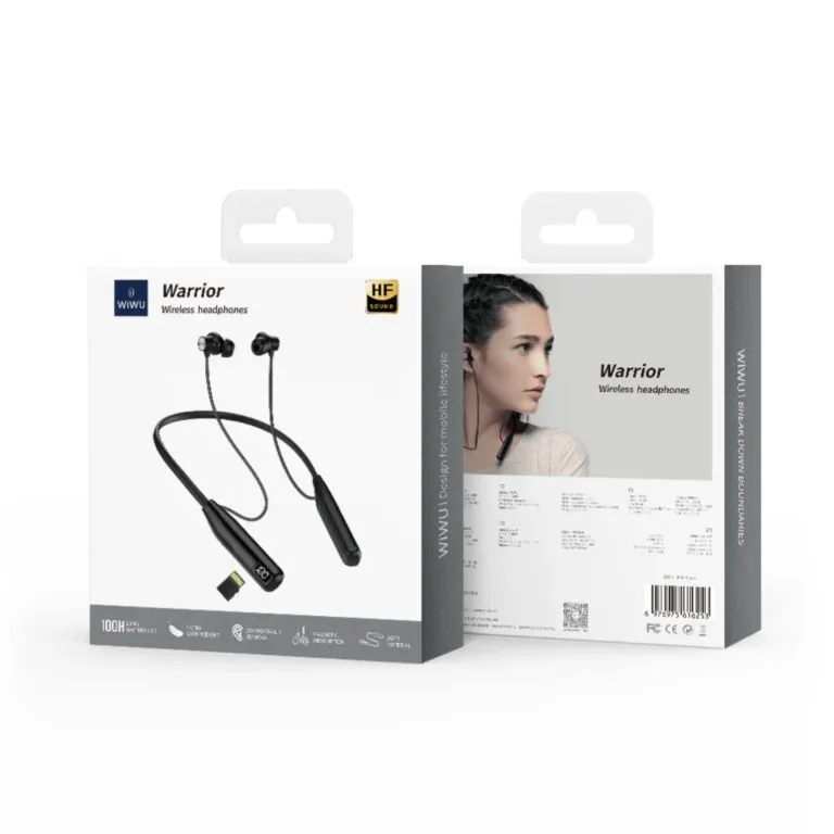 WiWU GB06 Warrior Wireless Neckband Black — photo 5