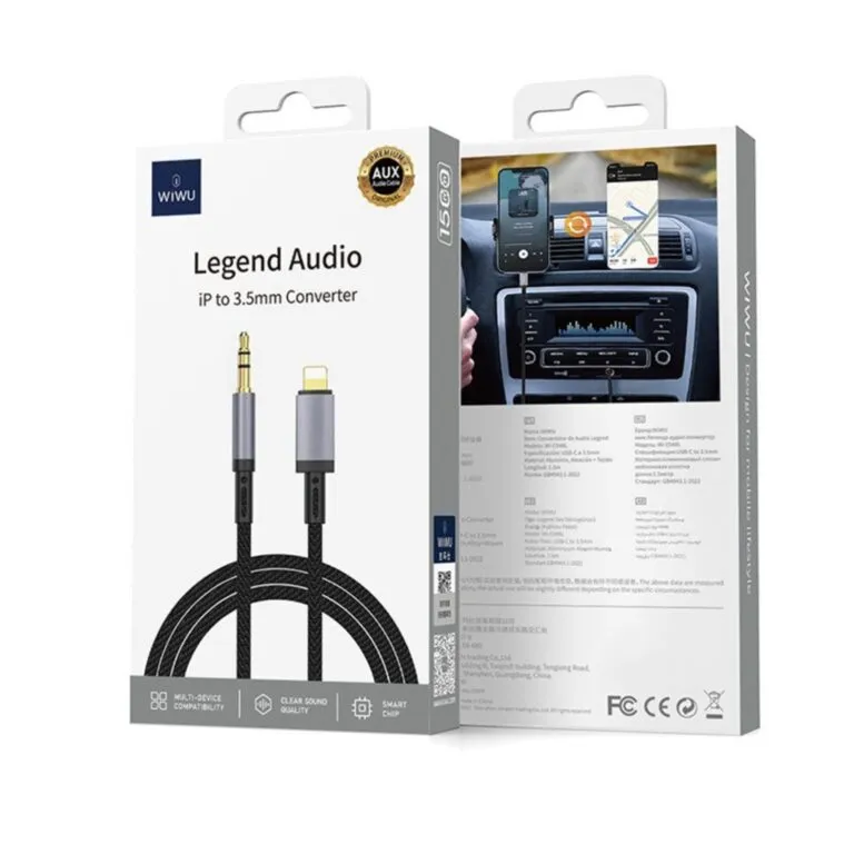 WiWU Wi-C048L Legend Audio Series Lightning to 3.5mm Aux Audio Cable 1.5M — photo 3