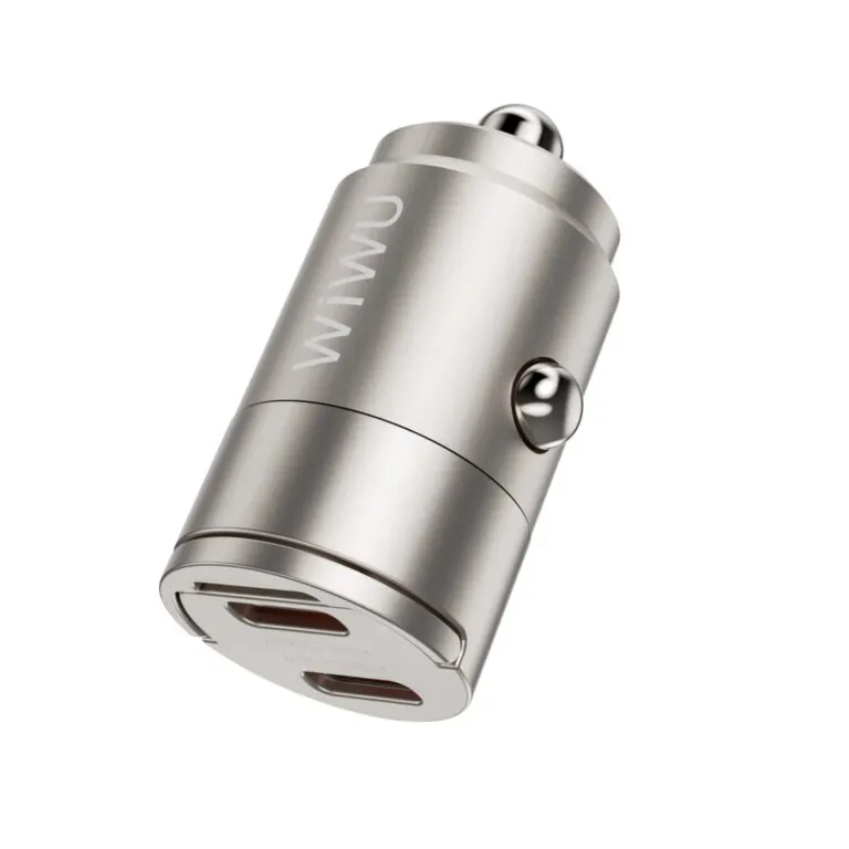 WiWU WI-QC029 Nano Dual C 30W Fast Car Charger Compact & Powerful – Titanium — photo 2