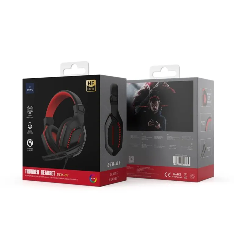 WiWU GTD-01 3.5+USB Thunder Gaming Headset Black+Red — photo 6