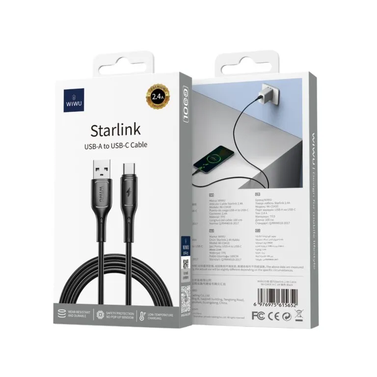 WiWU Wi-C042E Starlink USB To Type-C Cable 1m — photo 5
