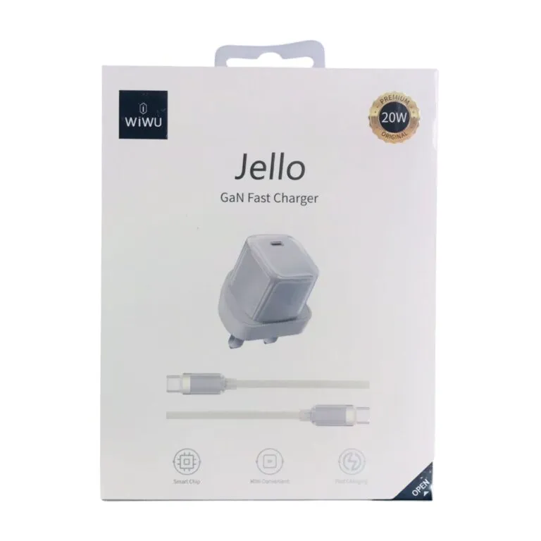 WiWU Wi-U016 Jello 20w Type-C to Type-C PD Gan Fast Charger Titanium — photo 3