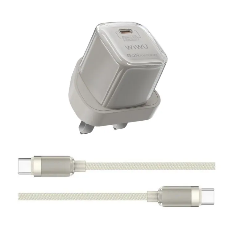 WiWU Wi-U016 Jello 20w Type-C to Type-C PD Gan Fast Charger Titanium