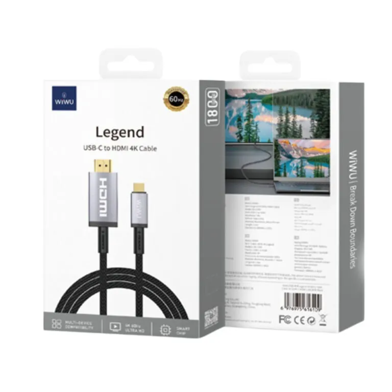 WiWU Wi-C049 Legend Series Type-C To HDMI Cable Black — photo 4