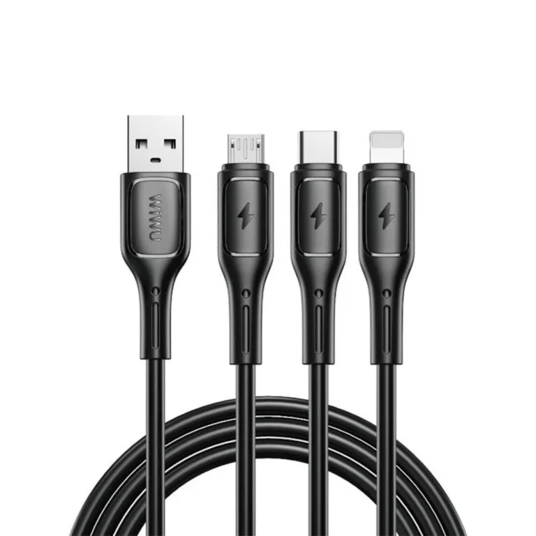 WiWU Starlink Wi-C046E 3in1 USB to USB-C, Micro USB, Lightning 3.1A 1.2m Cable — photo 1
