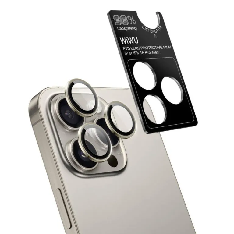 WiWU LG-003 Sapphire Diamond Hard Lens Guard 15 Pro Max Black Titanium — photo 2