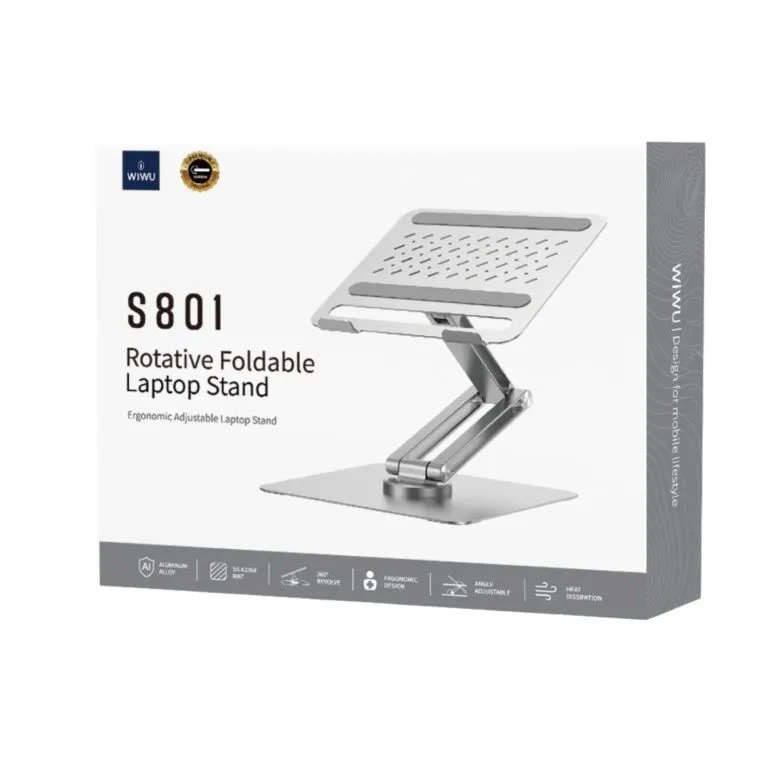 WiWU S801 Rotative Foldable Laptop Stand Silver — photo 8