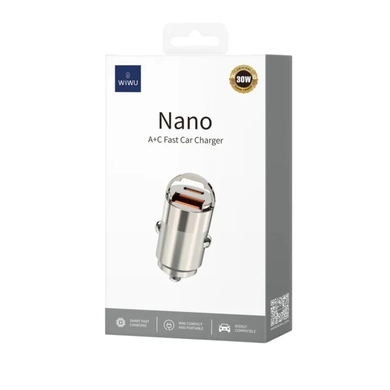 WiWU WI-QC028 Nano 30W Fast Car Charger Titanium — photo 5