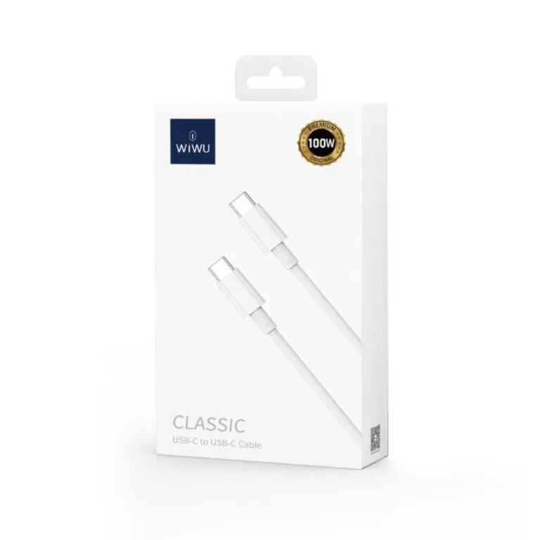 WiWU WI-C008 Classic USB-C To USB-C Cable 1.2m White — photo 3