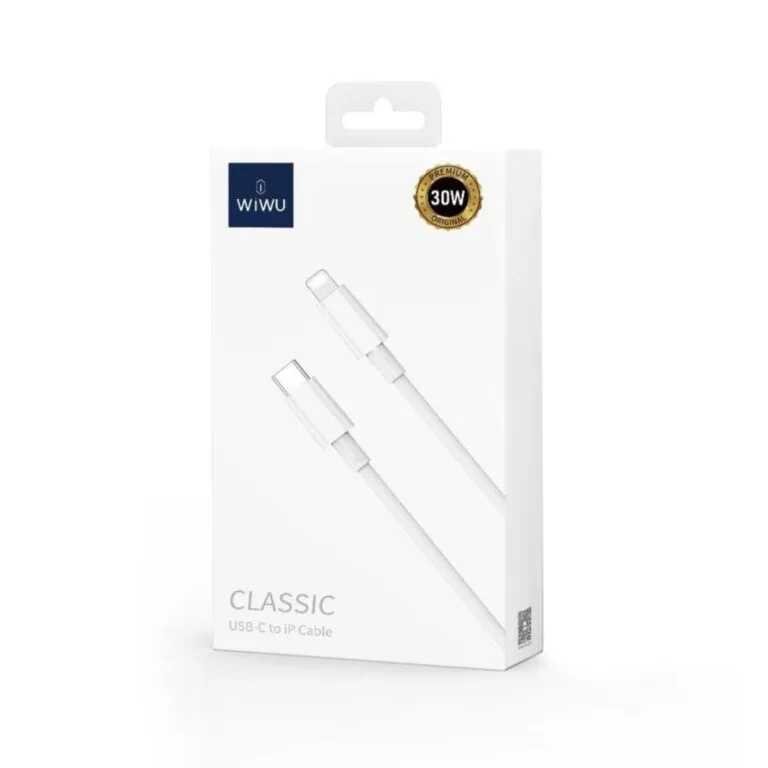 WiWU WI-C008 Classic USB-C To Lightning Cable 1.2m White — photo 5