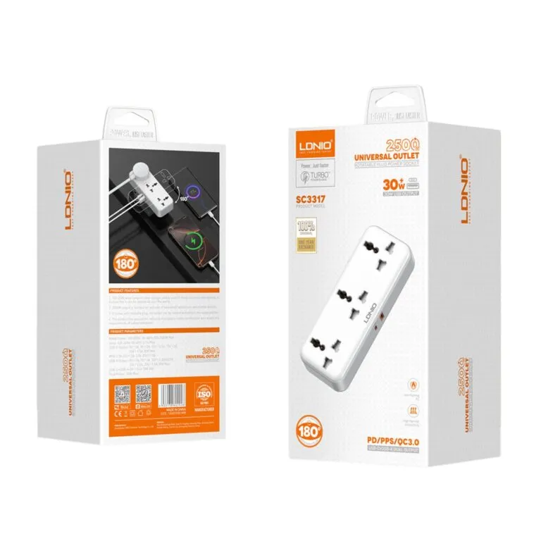 LDNIO SC3317 2500W Universal Rotatable Power Socket — photo 4