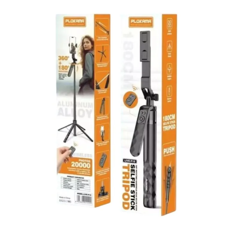 Plokama Live-P10 Selfie Stick Tripod With Bluetooth Remote — photo 5