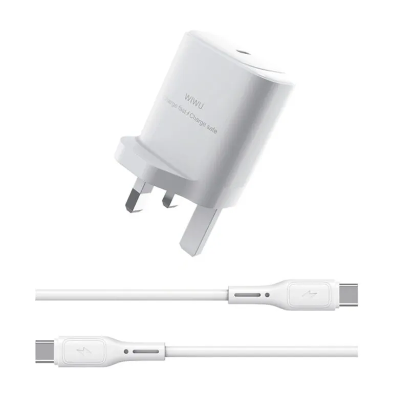 WiWU WI-G008 Essen 30w Type-C to Type-C Charger White