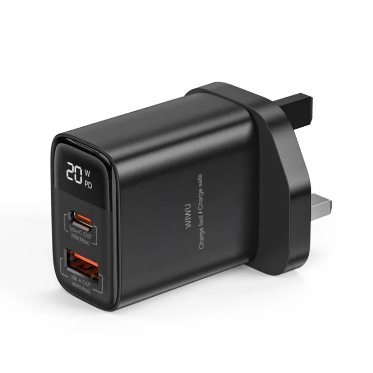 WiWU WI-G009 Firefly 20w Gan Fast Charger Black 3pin — photo 2