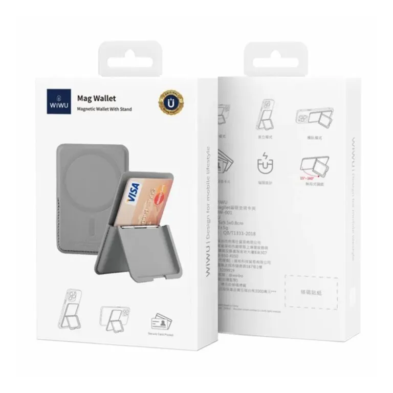 WiWU Mag Wallet MW-001 PU Leather Phone Back Card Kickstand Magnetic Card Holder — photo 4