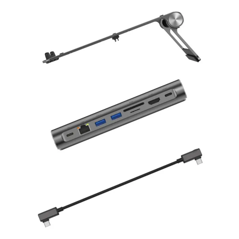 WiWU A821CH Laptop Stand With Docking Station Space Gray — photo 4