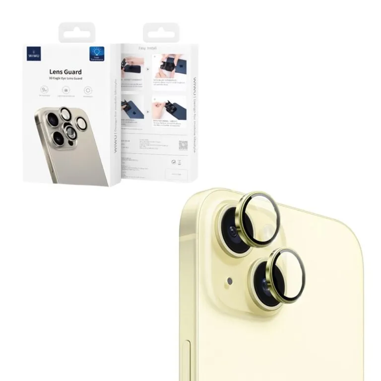 WiWU LG-005 Lens Guard For iPhone 15/15 Plus Yellow — photo 2